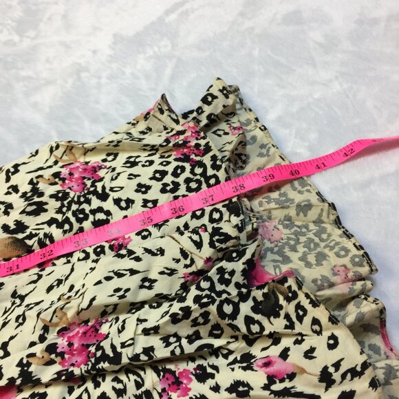 Neeru Kumar Maxi Skirt Sz S Womans White Black Pink Animal Floral Elastic Waist - Picture 7 of 14